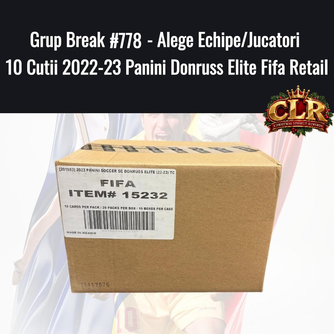 Grup Break #778 - Alege Echipe/Jucatori 10 Cutii 2022-23 Panini Donruss Elite Fifa Retail